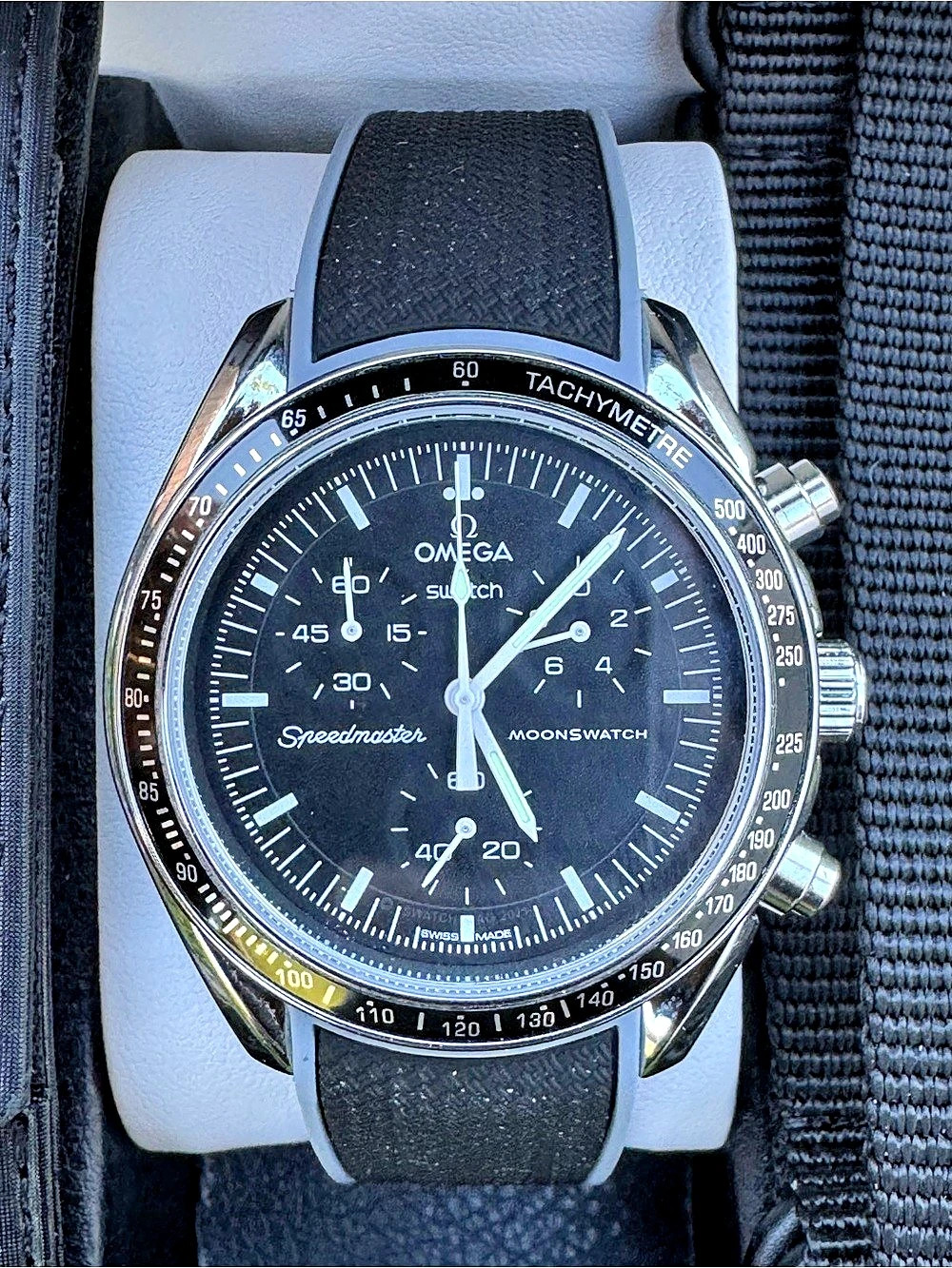 MoonSwatch Mod Mission to the Moon Black Silver